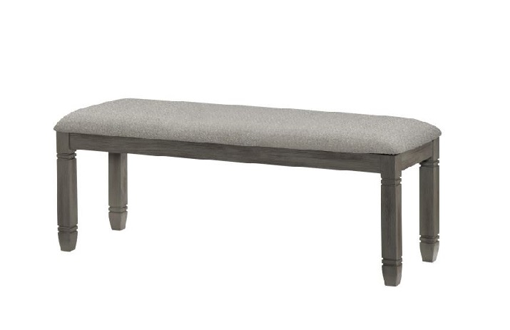 Granbury Collection Gray Table with bench & 4 chairs 