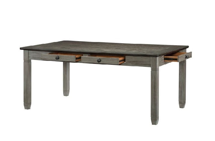 Granbury Collection Gray Table with bench and 4 chairs 