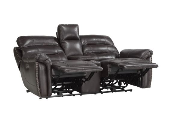 Lance Italian Leather Recliner Console Love seat 