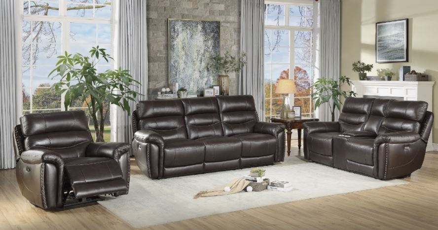 Lance Italian Leather Recliner Console Love seat 