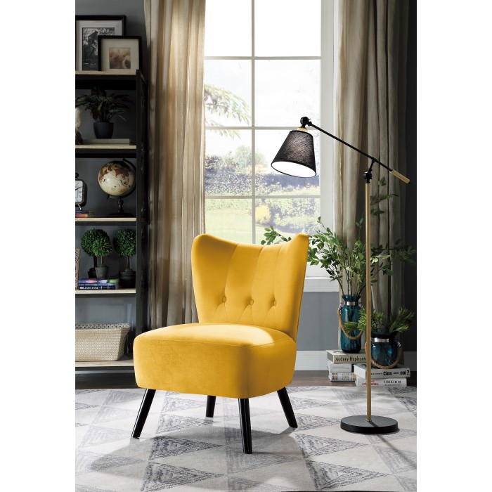 Imani Accent Chair Velvet Yellow