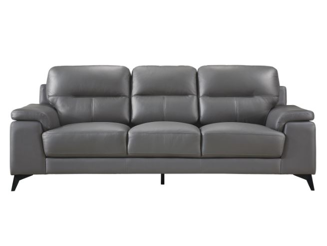 Mischa Leather Sofa Dark Gray