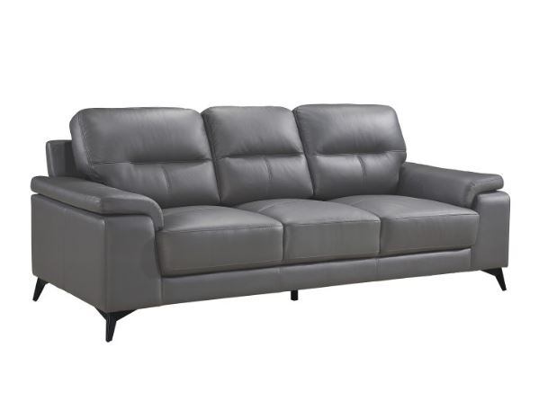 Mischa Leather Sofa Dark Gray