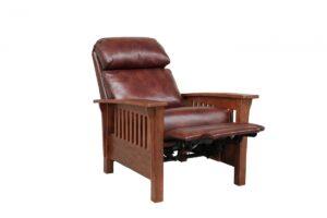 Mission Style Leather Recliner