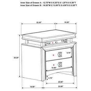 Giselle 3 Drawer Nightstand with LED