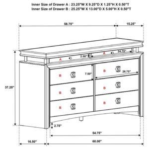 Giselle 8 Drawer Dresser with LED