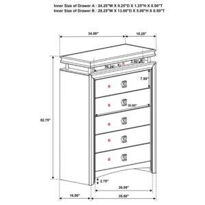 Giselle 6 Drawer Chest with LED