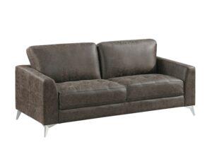 Cazon Gray Polished Microfiber Sofa