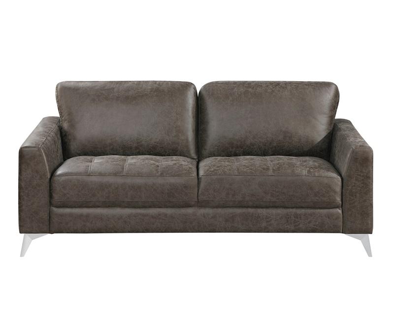 Cazon Gray Polished Microfiber Sofa