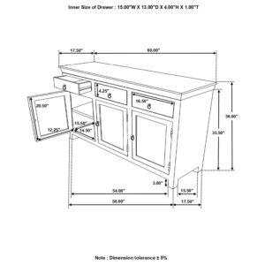 Reclaimed Wood 3-Door Accent Cabinet